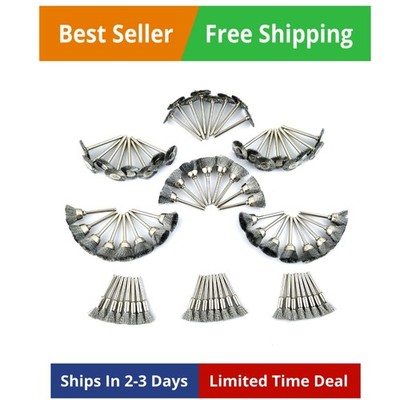 Mini Steel Brush Set for Dremel - 72 Pack, Including Pen, Wheel, Cup, Polish,...