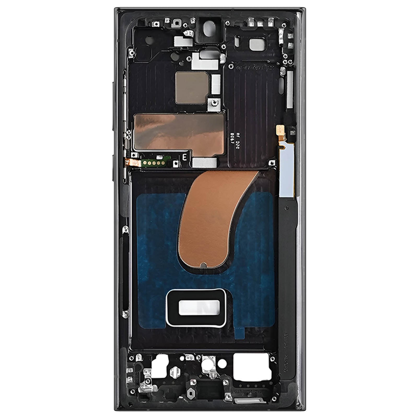 Châssis intermédiaire Galaxy S23 Ultra en alliage thermoformé - Coque centrale grise