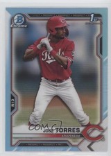 2021 Bowman Draft Chrome Sky Blue Refractor Jose Torres #BDC-125 3d5