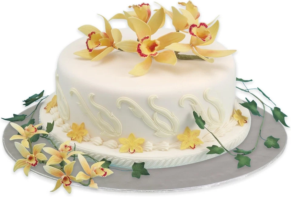 CCR813 Vassoio Sottotorta Circolare Sottile, Plastica, Argento, 10 X 0.4 X 10 Cm - Immagine 3 di 4