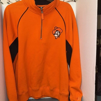 Colosseum Small pullover Oklahoma State Orange Embroidered Mens 1/4 zip!Small - Image 1 of 4