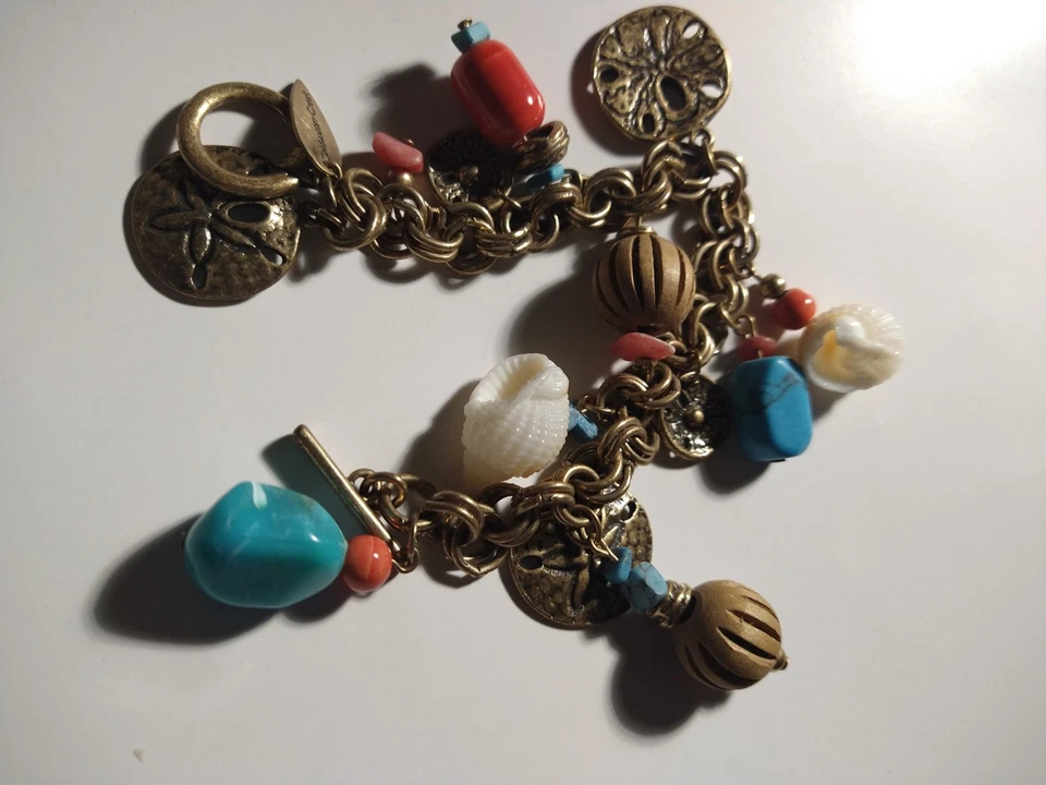 Pulsera Coldwater Creek Metales Mezclados Playa Tema Cuelga Dijes Palanca Foto 2 de 2