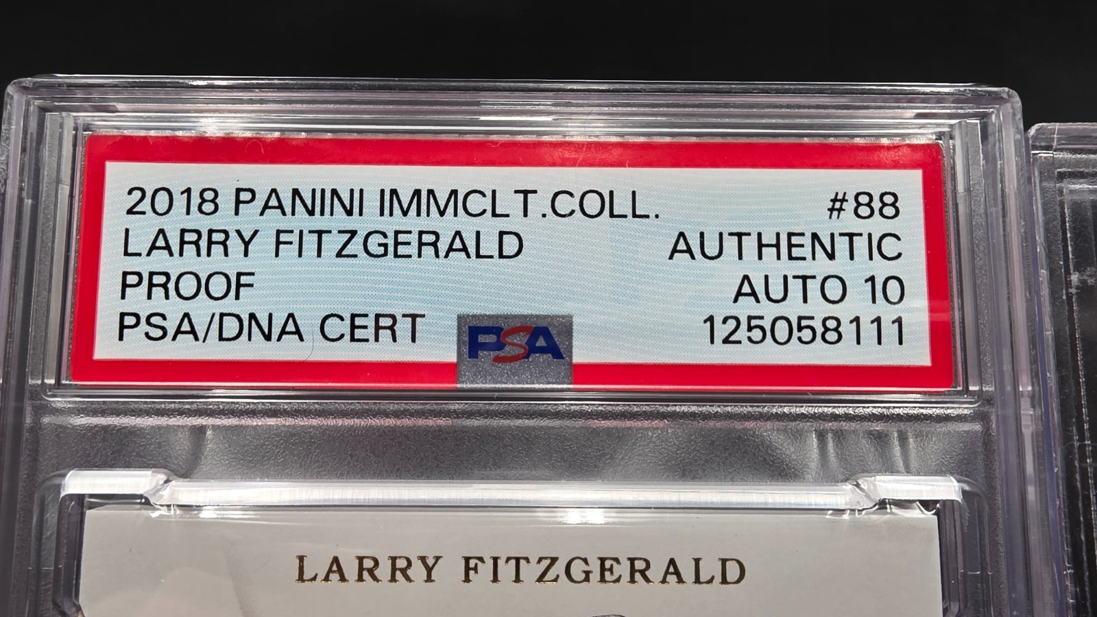2018 L. Fitzgerald Immaculate Auto PSA 10 & 2019 A. Peterson Encased BGS 9.5 HOF view 8
