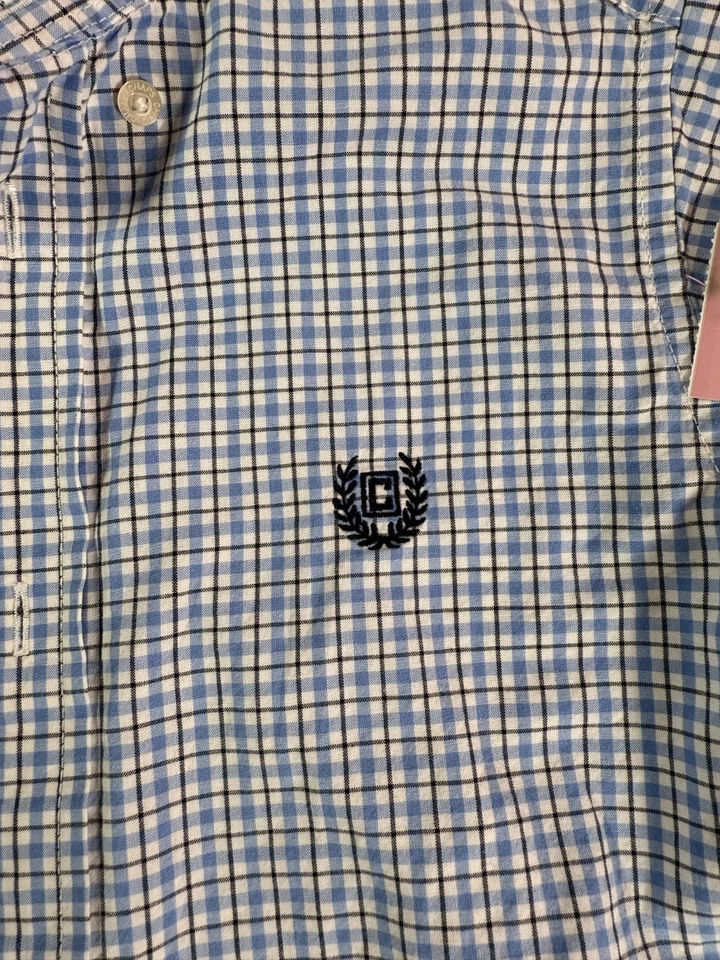 Chaps Boy's Plaid Long-Sleeve Button-Down Blue/White, Size 7 - Image 4 of 4