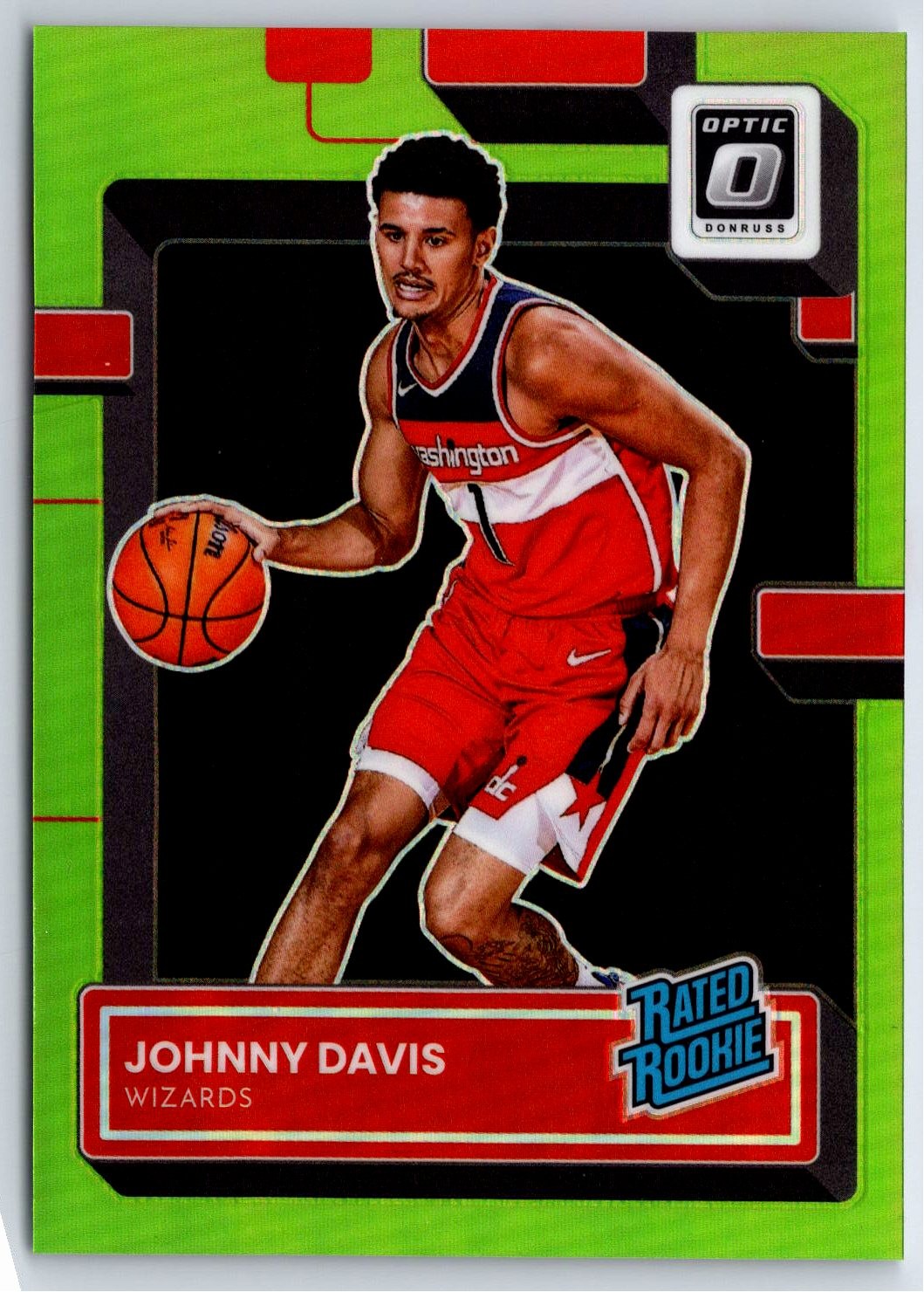 Johnny Davis 2022-23 Donruss Optic Lime Green #206 #/149 - Washington Wizards