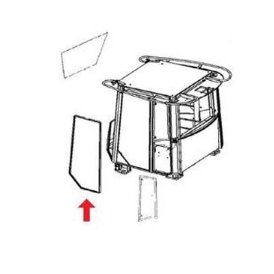 Cab Glass - Door Left Hand Fits John Deere 444H 724J 744H 744J 824J 844J T167508