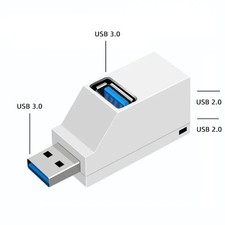 Adapter Extender Mini Splitter Box 3 Ports High Speed USB 3.0 for PC Laptop