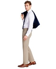 Michael Kors Mens Classic fit Dress Pants 36 / 34 Beige Solid Stretch