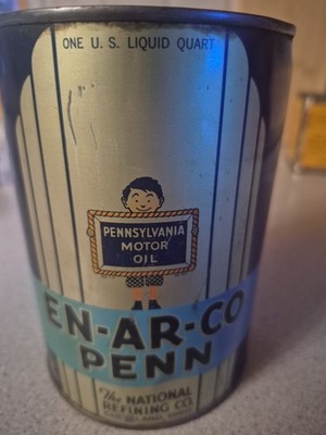Enarco Penn 1 qt empty metal motor oil can