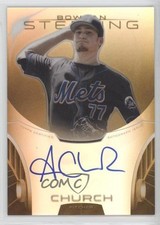 2013 Bowman Sterling Prospect Gold Refractor 25/50 Andrew Church Auto 0g4