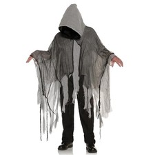Grey Shredded Phantom Adult Hooded Costume Cape  Standard
