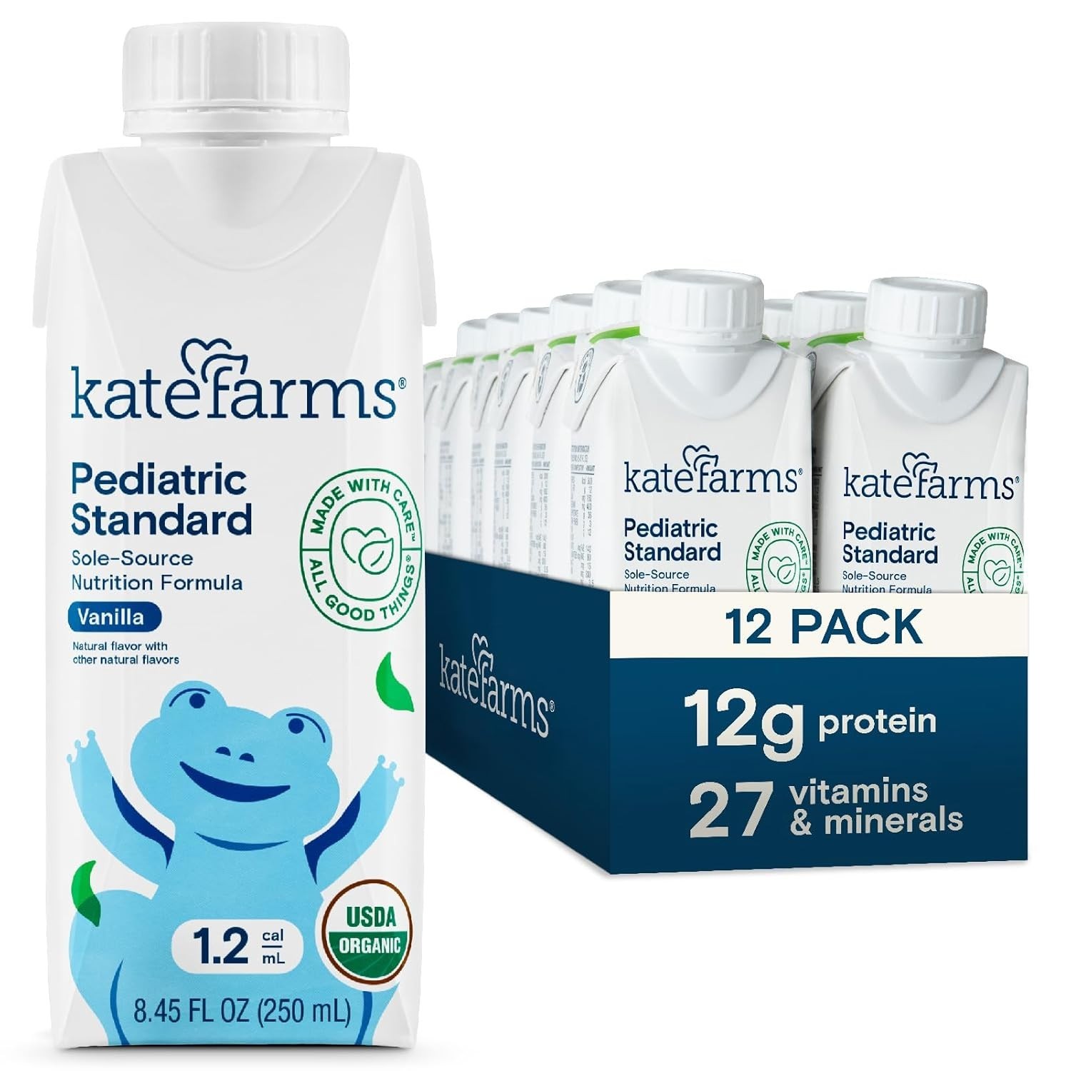 (12-Pack) Kate Farms Organic Pediatric Sole-Source Vanilla N