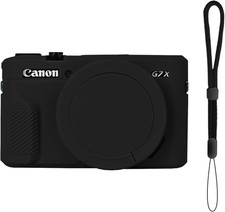Camera Case for Canon G7X Mark II Case with Wrist Strap (Black)