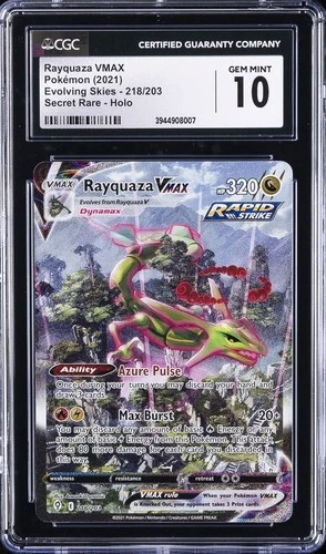 2021 SECRET #218 FULL ART/RAYQUAZA VMAX CGC 10 GEM MINT