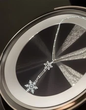 VTG Art Deco Style Strand Lariat Czech Crystal Necklace Layered Chains Pendant