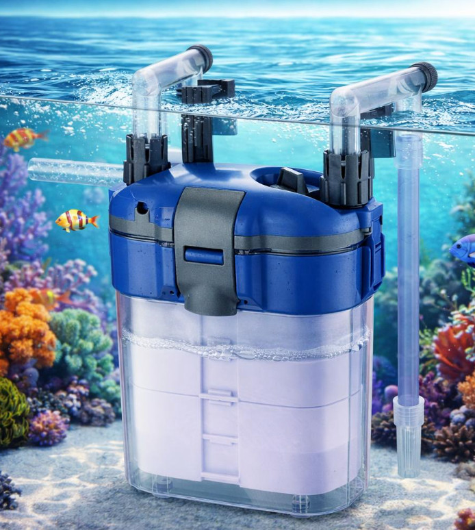 3-Stage HOB Aquarium Filter, External Hang On Back Power Filter, Quiet High-Flow