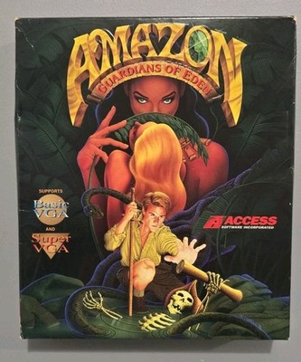 Amazon Guardians of Eden PC Game Big Box 1992 MS-DOS 3.5'' Floppy Disks CIB