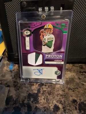 2020 Jordan Love Panini Elements Proton Patch Autographs Neon #05/10 RC Auto 