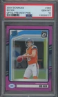 2024 Panini Donruss Football Bo Nix #369 RC Rookie Optic Preview Pink PSA 10