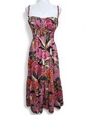 Farm Rio Leopard Forest Cotton Midi-Dress. Size medium, Retails for $250