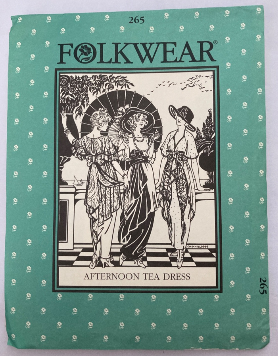 Folkwear #265 Afternoon Tea Dress Sewing Pattern Sz XS-XL UC FF Edwardian-era