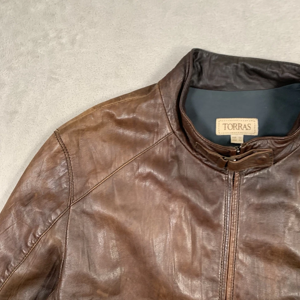 Torras Leather Jacket Mens 42 Brown Spain Spanish Patina Supple Butter Soft Cafe - Image 2 of 4