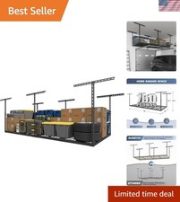 4X8FT Overhead Garage Storage Rack, 26"-40" Height Adjustable Garage Ceiling ...