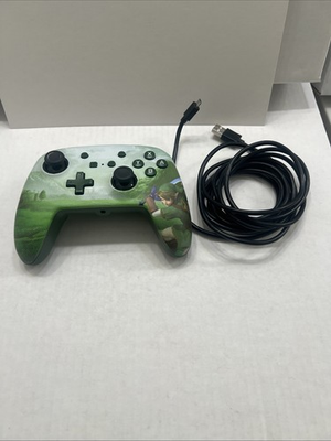 #ad #ad PowerA Wired Nintendo Switch Controller Zelda Link 10’ Cord Tested Works GREEN $7.99