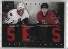 2011 Panini Prime Combos Dual Materials 15/225 Chris Neil Patrick Wiercioch 2y7