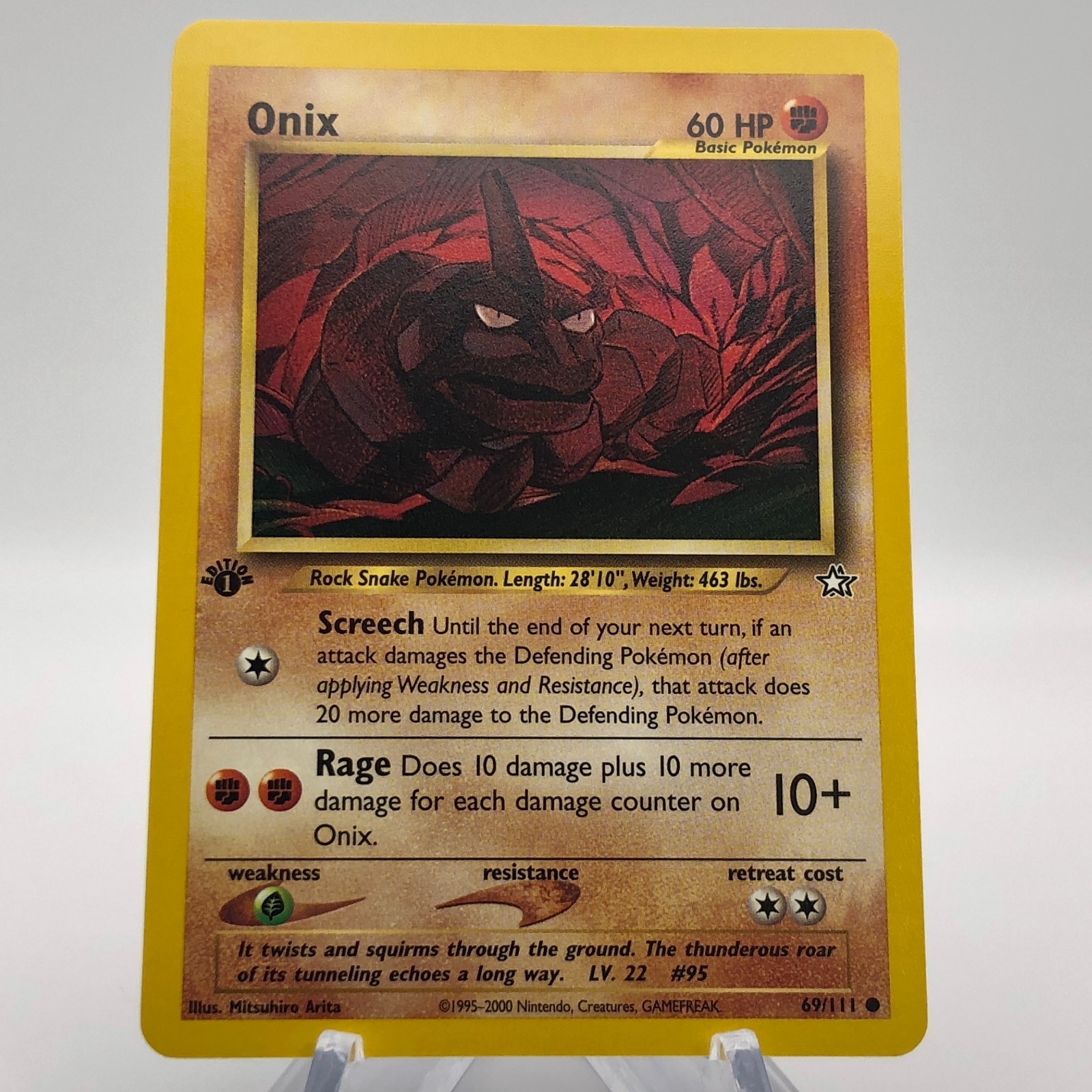 Pokemon Onix 69/111 - NM - 1st Edition Neo Genesis 2000 - Common