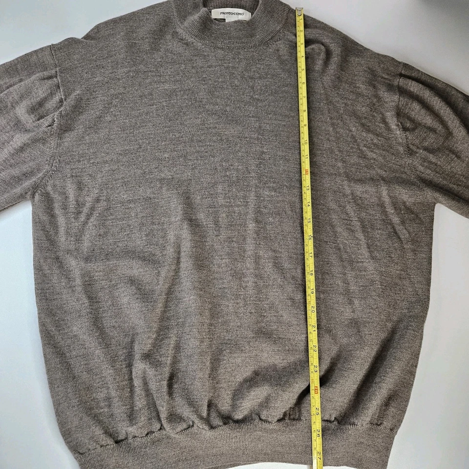 Suéter Suéter Tejido Cuello Simulado Lana Merino Extra Fino Pronto Uomo XXL Clásico Foto 4 de 4