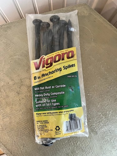 Vigoro 8 Inch Anchoring Spikes Gardening Outdoor Non Rust 