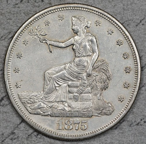 1875-S Trade Dollar AU Details #4FOY