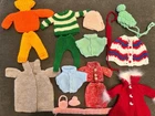Vintage Hand Knit Crochet Doll Clothing Dress Hat Purse Lot Barbie Handmade