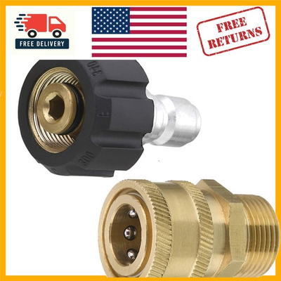 #ad Versatile Quick Connect Pressure Washer Adapter Set M22 15mm to Male Fittings $16.96