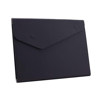 Leather A4 File Holder, Waterproof Document Case, Black