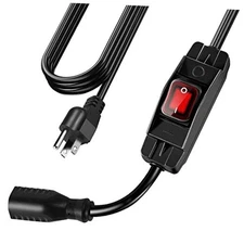 Extension Cord with Switch On/Off Waterproof Switch 3Ft No Plugging 3 Ft Black
