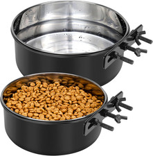 Dog Crate Water Bowl No Spill 2 Pack,Stainless Steel Dog Bowls for Food and Wate