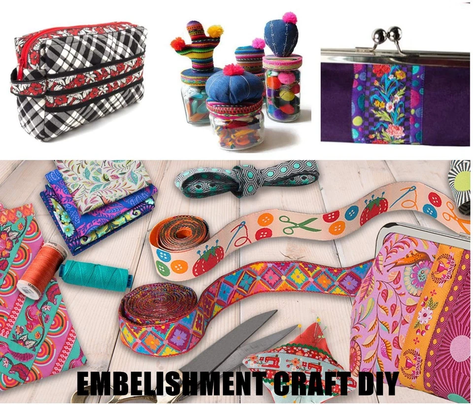 Sunrise Sunset Mountain Jacquard Ribbon Suzani Floral Trim 2" Gold 7 Yards - Image 4 of 4