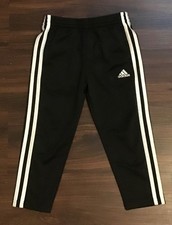 Adidas black w/ white stripes athletic track pants Youth 4T