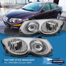 For 99-04 Chrysler 300m Replacement Chrome Headlights Bumper Lamps Assembly Pair