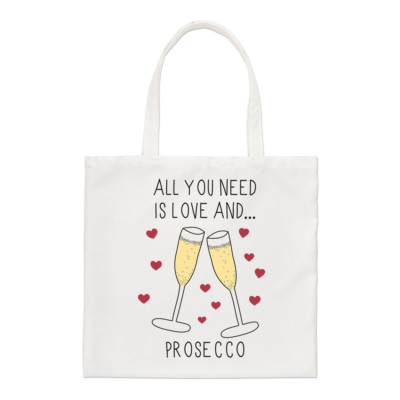 All You Need Is Love Und Prosecco Regular Tragetasche Valentinstag Lustig