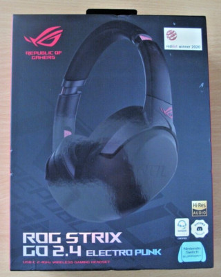 ASUS ROG Strix Go 2.4 Electro Punk Wireless Gaming Headphones with USB-C 2.4 GHz