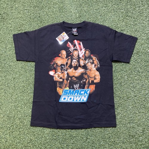 WWE Shirt XL Kid NEW Vintage Y2k Wrestling Smack-Down Undertaker Kane Benoit Tee - Picture 1 of 10
