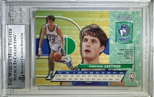 Christian Laettner auto 1993 Fleer RC BAS Encapsulated Timberwolves - Picture 2 of 3