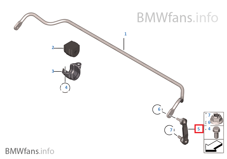 New BMW F10 F18 F06 F12 F03 F04 Rear Sway Bar Stabilizer Link