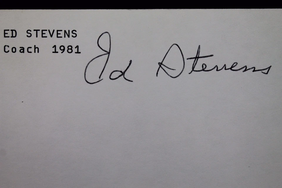 Ed Stevens Padres Coach 1981 (d.12) Autographed 3x5 Signed Index Card JSA 17D - Image 3 of 4