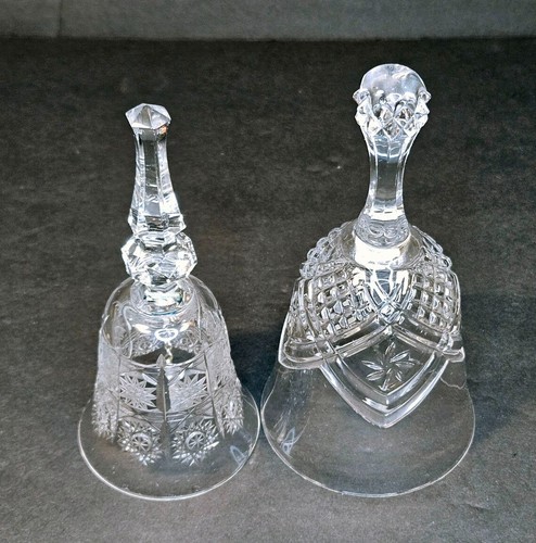 Crystal Bells Pair Cristal d Arques and Etched Clear - Picture 2 of 6