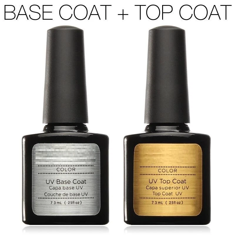 No Wipe Top and Base Coat set UV LED Gel Nail Polish for mirror & Holo Powder UK