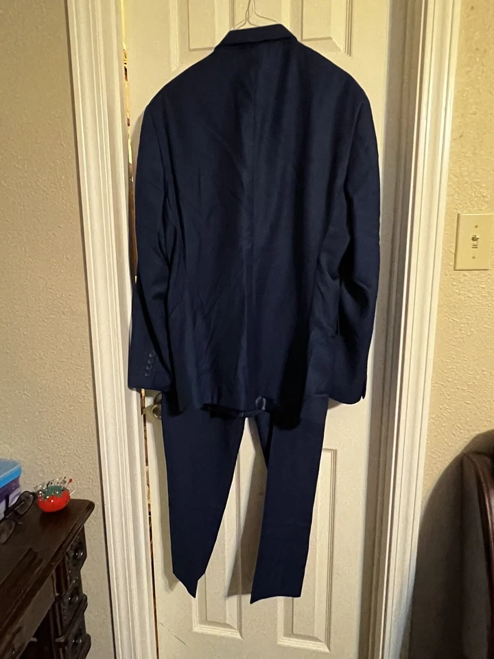 GIORGIO FIORELLI 3 Button Dark Navy Black Men's 3 piece Suit with Vest - Image 2 of 4